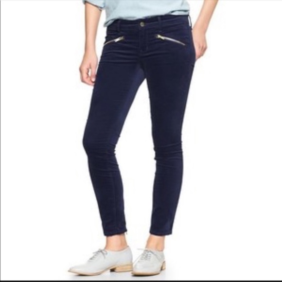 Gap Always Skinny navy velvet pants - Picture 2 of 7